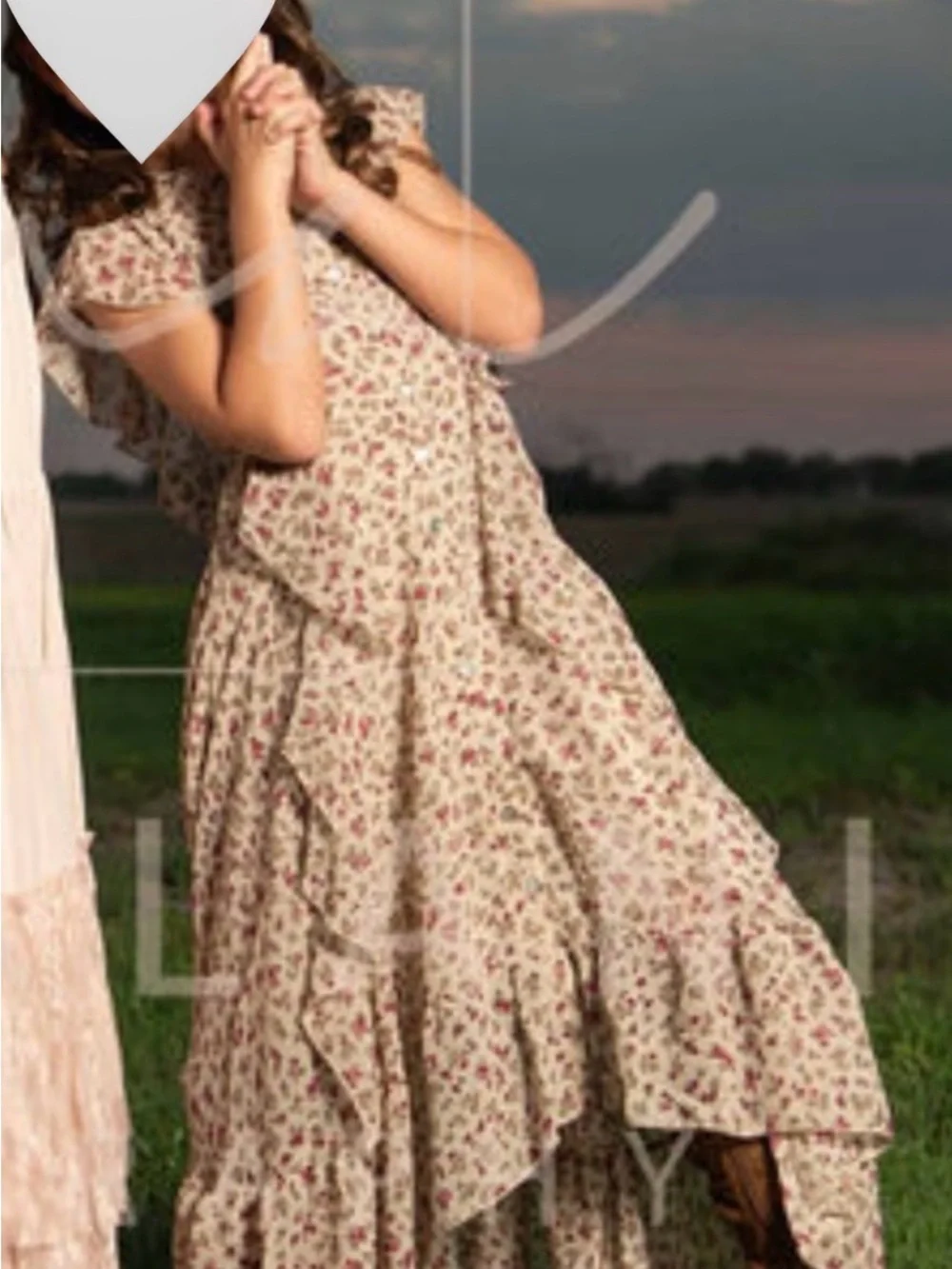 Joyfolie “Mia Joy” Floral Ruffle Maxi Dress | Girls Size 8 | Worn Once
